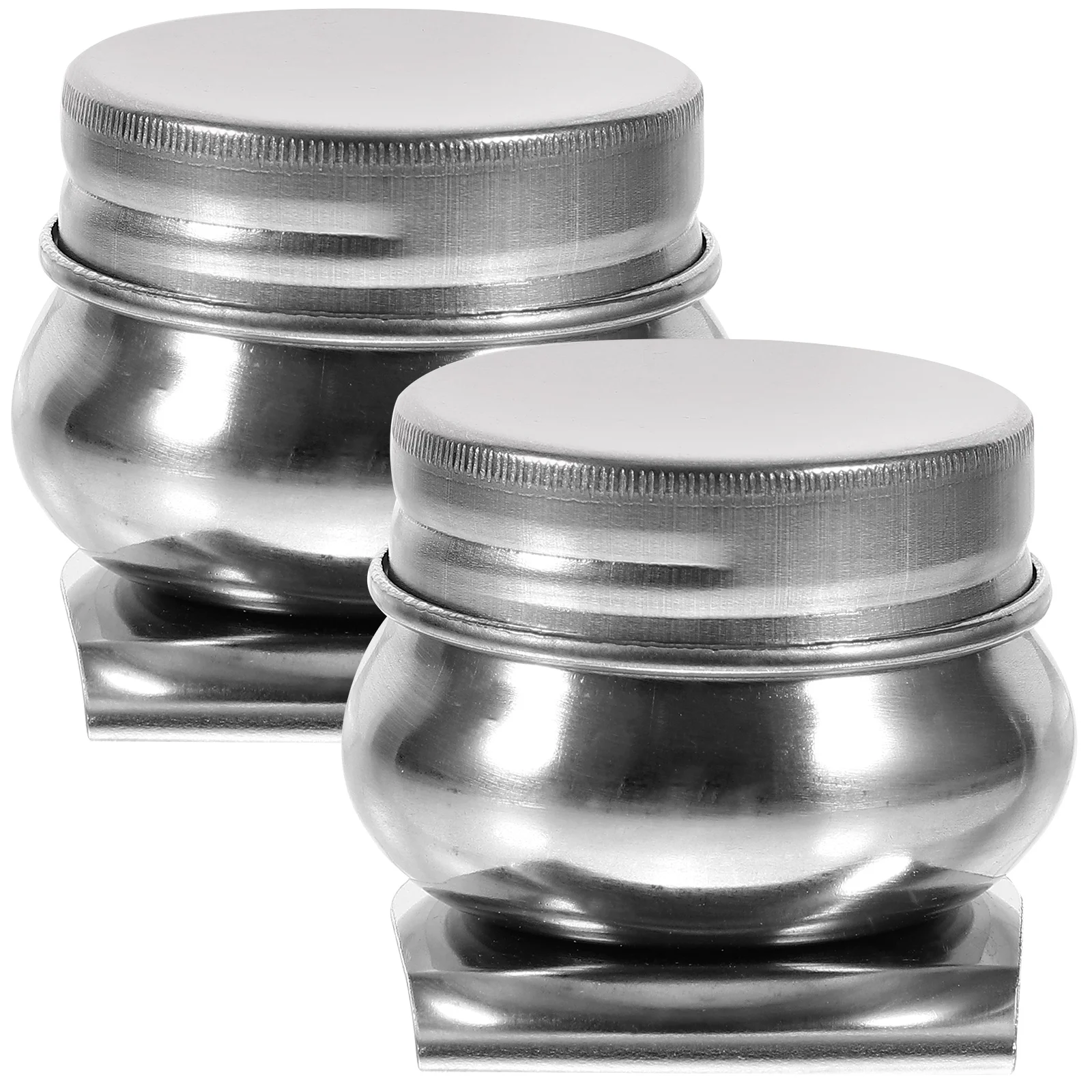 2 Pcs Color Palette Stainless Steel Oil Paint Mixing Pot Containers with Lids Painting Supplies