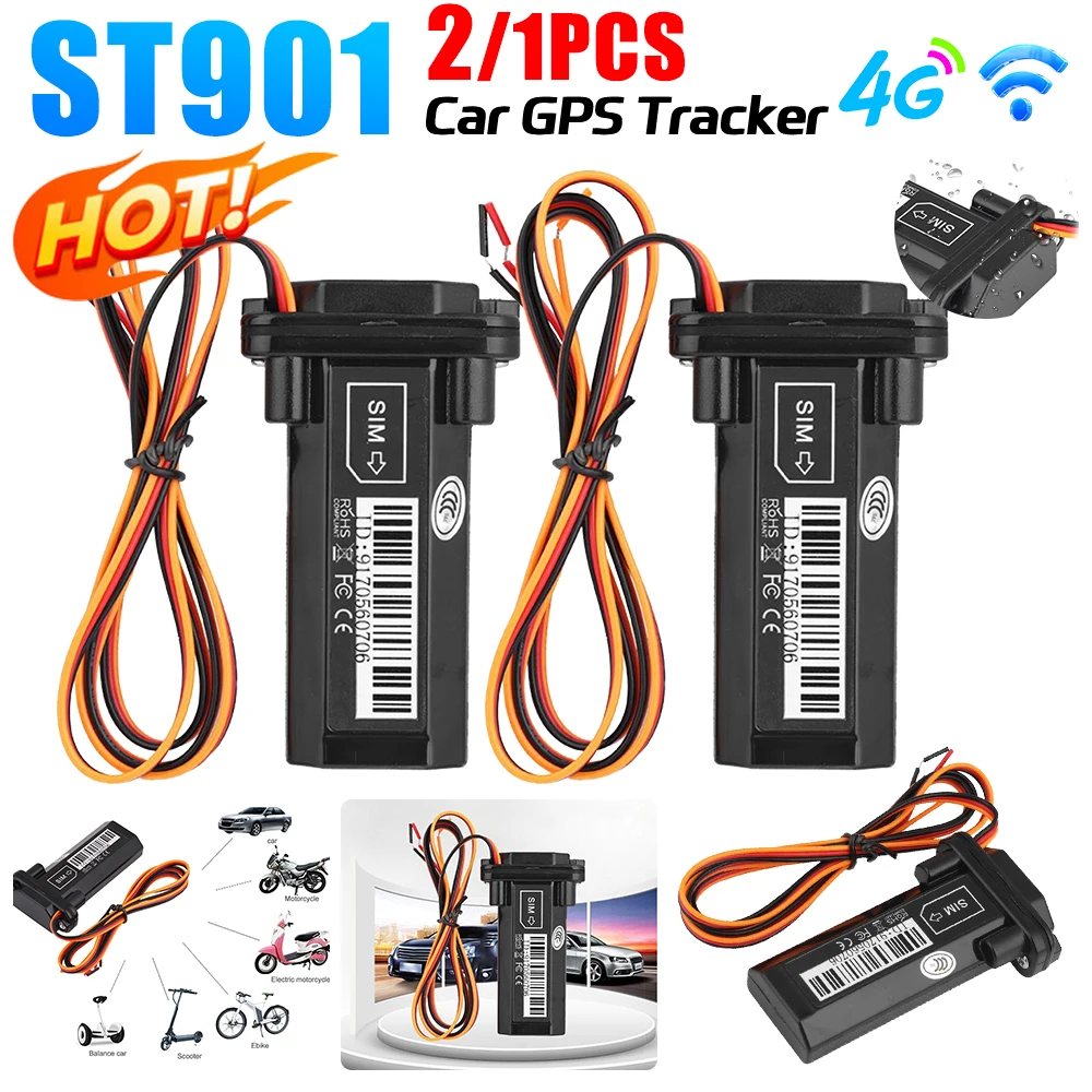 1-3PC 4G Mini Tracker ST-901L Waterproof Builtin Battery GPS for Car vehicle gps device motorcycle with online tracking software