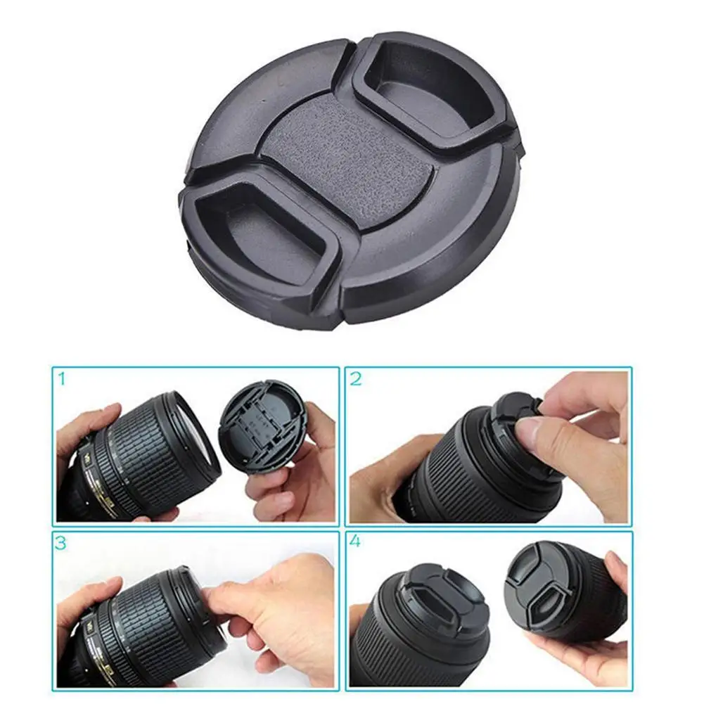 Camera Lens Cap Holder Lens No Words Cover 52mm For Canon DSLR Nikon Olympus With Anti-loss Rope Camera Accessories