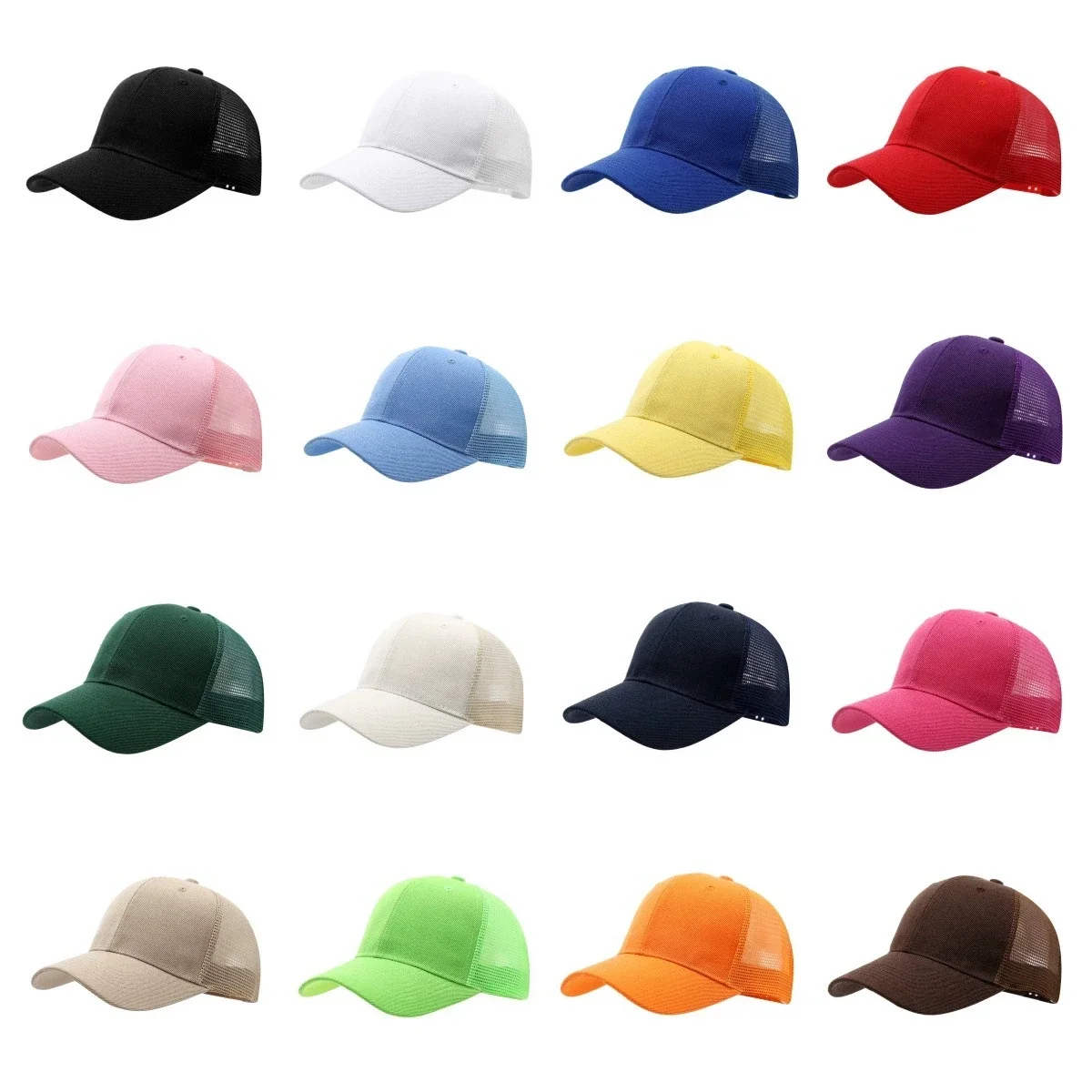 1 unisex all season fashionable Breathable and comfortable mesh cap Hard top solid color baseball cap