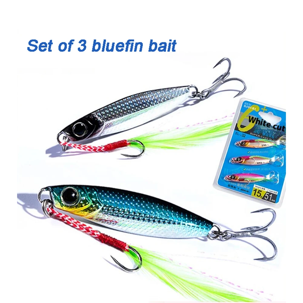 

New Blue Marlin Long Casting Sequins Bait Sharp Double Hooks Sea Fishing Imitation Bait Sea Fishing Boat Fishing Fake Bait Gear