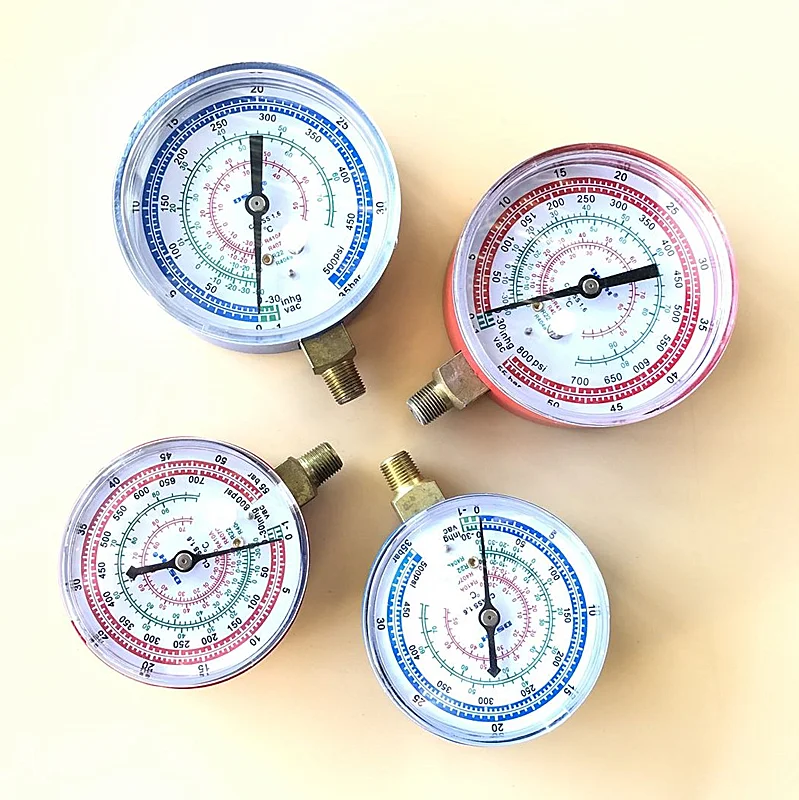

Suitable for Fluoride Gauge Head 60/80 Dial High and Low Pressure Single Gauge Head, Air Conditioner Refrigerant Snow Pressure