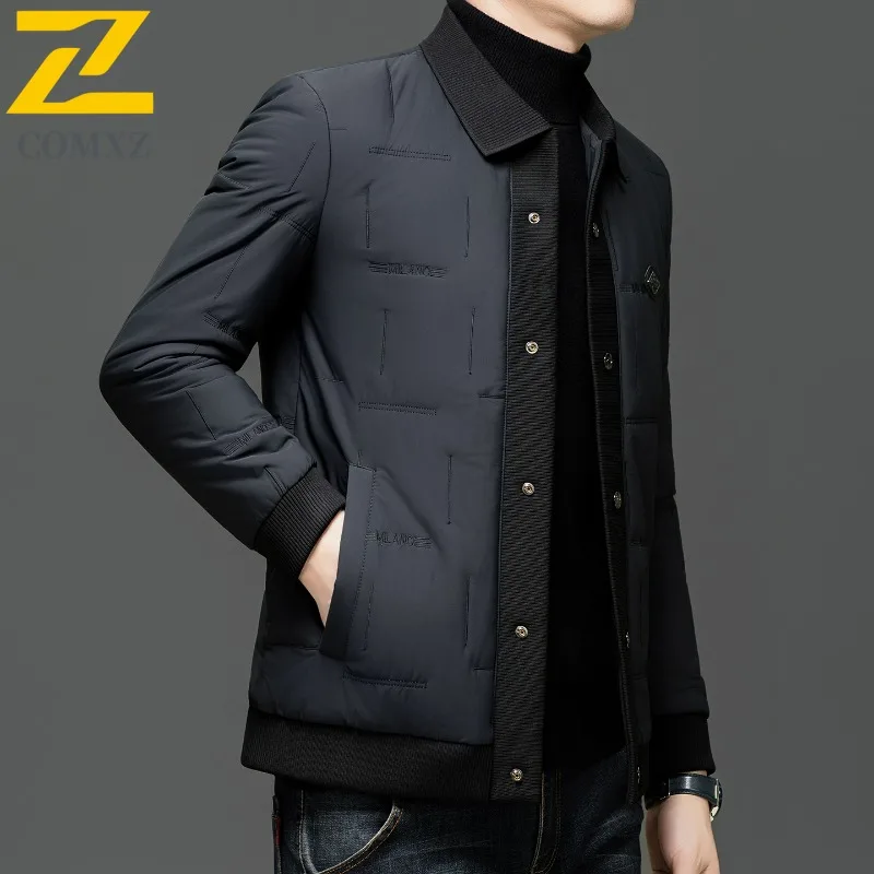 COMXZ New Lightweight Padded Jackets Men Winter Luxury Trendy Thick Warm Shorts Puffer Jacket Designer Windproof Cotton Parka