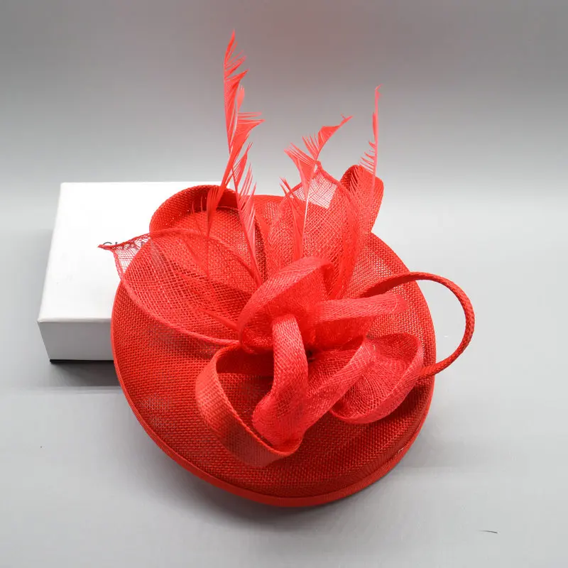 Women Wedding Fascinator Hat Party Church Headpiece Fashion Cocktail Headwear Feather Hair Accessories Pillbox Fascinators