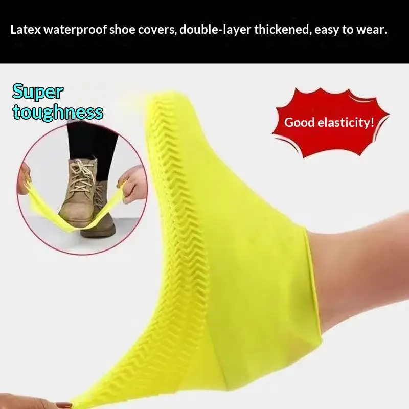 * Reusable Waterproof Rain Shoes Covers Silicone Outdoor Rain Boot Overshoes Walking Shoes Accessories Reusable Shoe Cover 1Pair