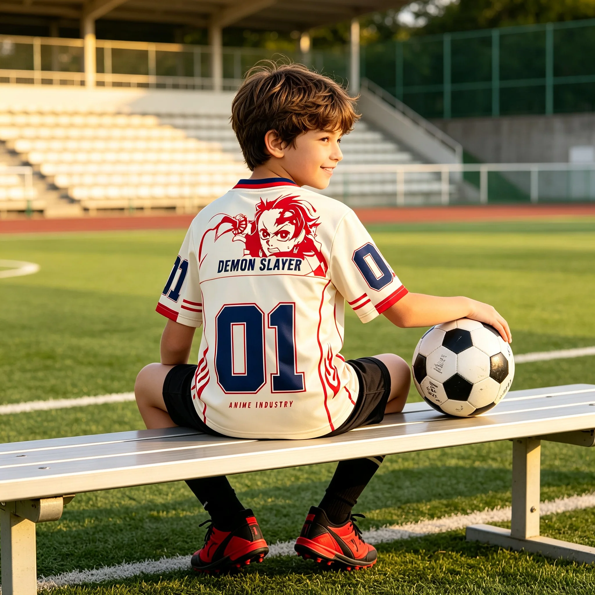 Summer Casual Anime Demon Jersey Style Graphic Summer Short Sleeve T Shirt Unisex Adult Kids Leisure Clothing