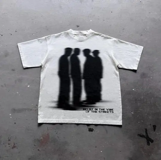 

Street Atmosphere Virtual Shadow Characters Shadow Graphic Cotton T-Shirt, grunge y2k emo scene tapout goth amity affliction