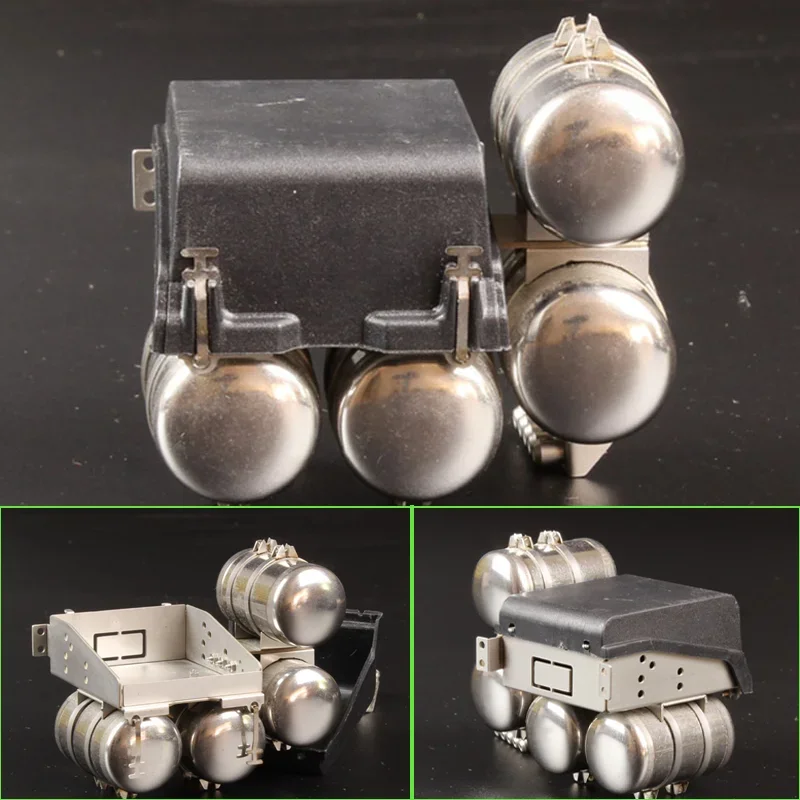 Accessori di aggiornamento del serbatoio del gas della scatola della batteria di simulazione del metallo in scala 1:14 per camion Tamiya RC SCANIA R730 R620 R470