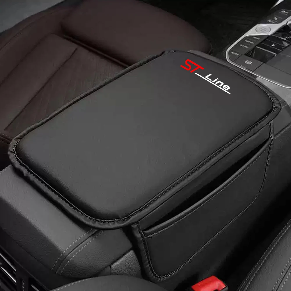 For Ford ST line Focus Explorer Fusion MK2 MK3 Mustang F150 MK7 Car Armrest Pad Center Console Arm Rest Box Cover Protective Mat