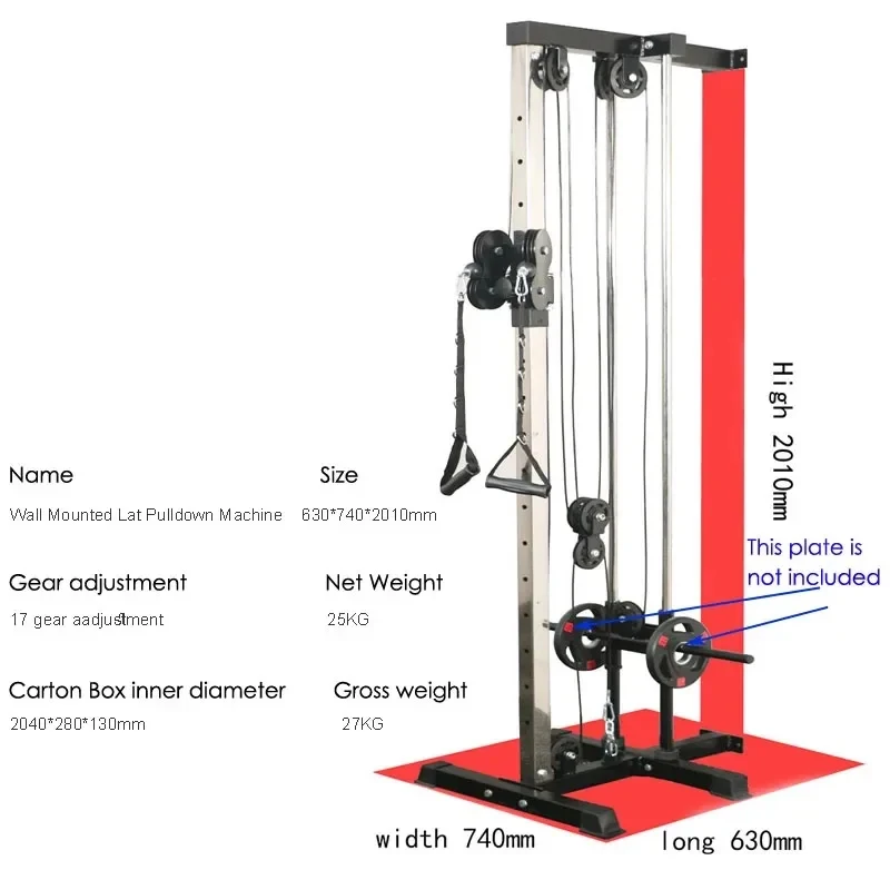 Factory Adjus Double Pulley System Wall-mounted Pull-down hine Home Gym Fitns Training and Loading Cle Station