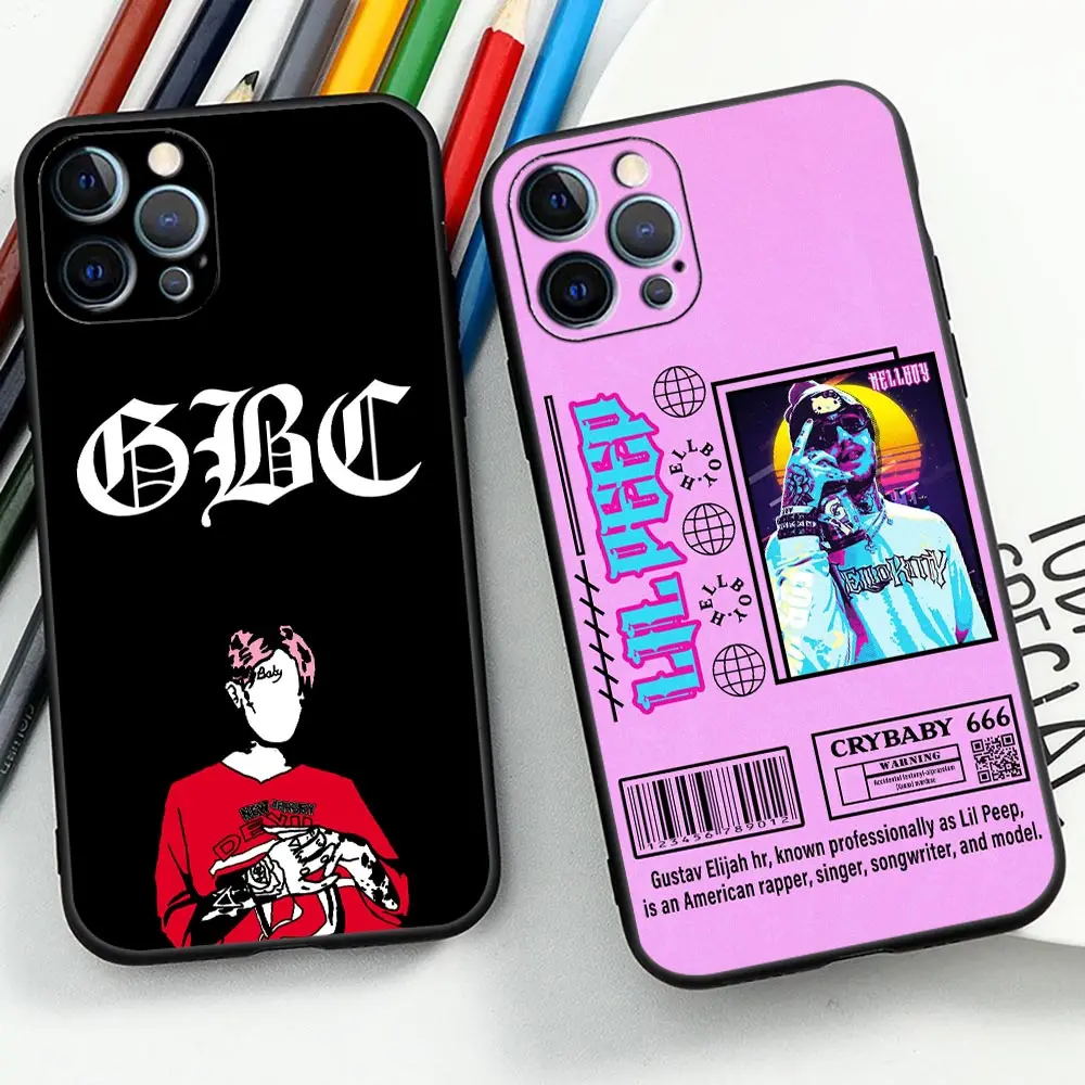 Lil Peep Love Hell Boy Hip Hop Case For iPhone 14 Pro Max Case For Apple iPhone 15 14 13 12 11 Pro Max 8 7 XR 16 Black Cover