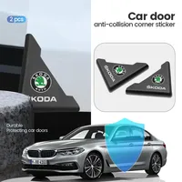 2X Car Door Corner Crash Protector Stickers For Skoda S Octavia Rapid Fabia Superb Kodiaq Karoq Kamiq Scala Car Accessories
