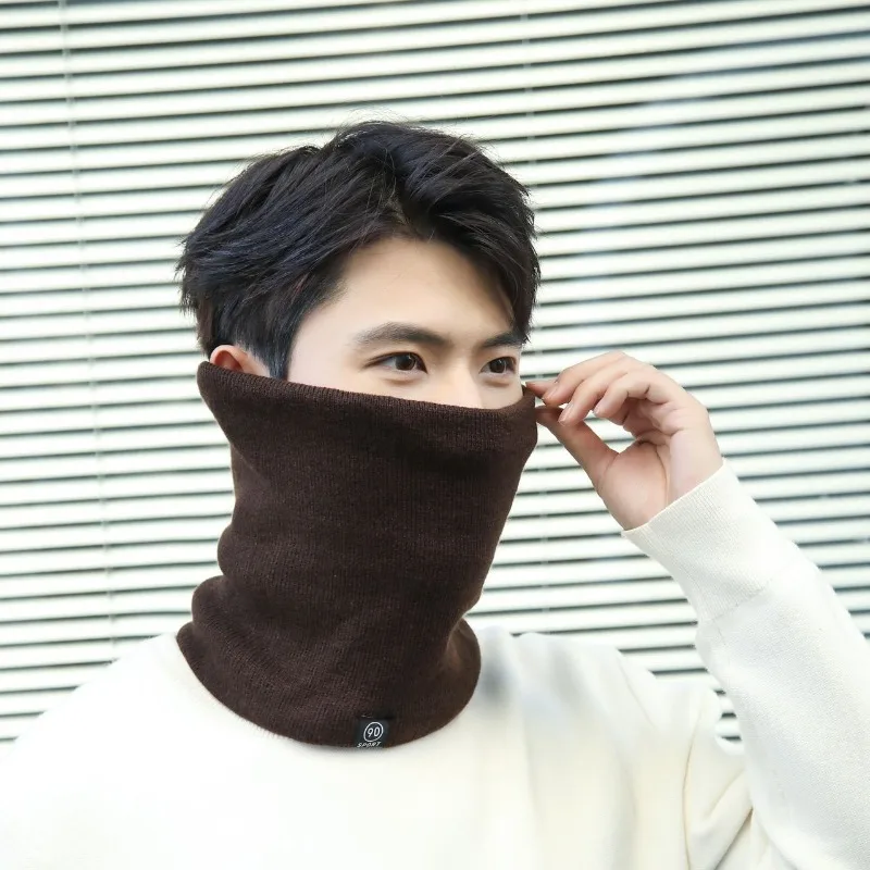 Mens Winter Scarf Neck Protection Cycling Cold Proof Cervical Spine Warm Neck Cover Big Head Plus Size Outdoor Windproof Soft