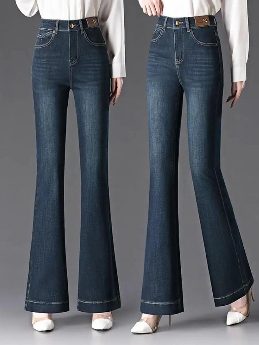 calca-jeans-fena-retro-de-cintura-alta-boca-de-sino-nova-colecao-primavera-2026-calca-reta-elastica-com-bolsos-saia-je
