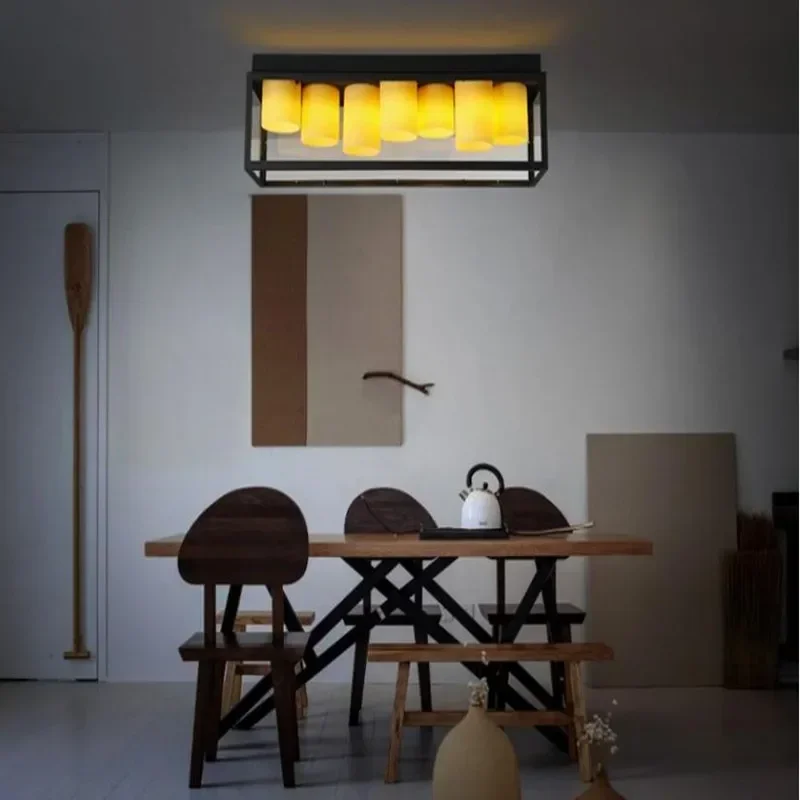 Rectangular  vintage industrial Led ceiling lights plafond lamp for home living room   light fixture