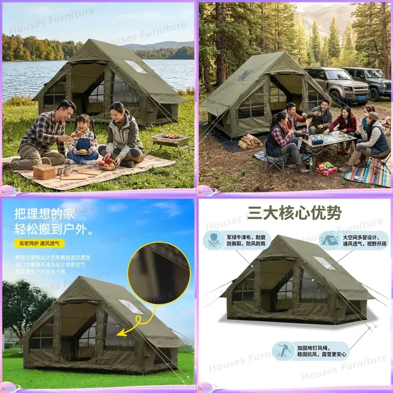 For Inflatable Camping Tent Automatic Quick Open Portable Beach Sun Shelter Outdoor Travel Air Tent Waterproof UV Protection