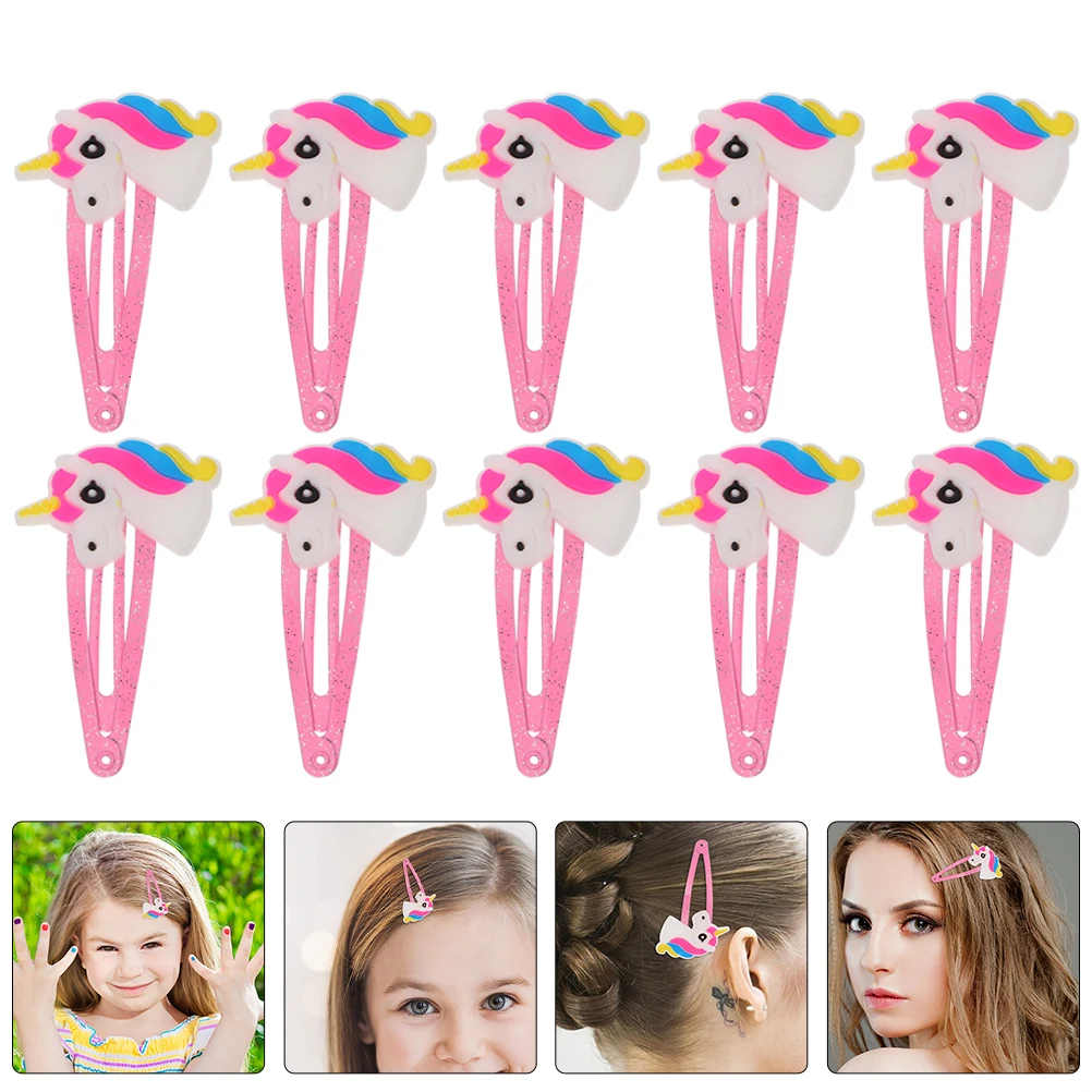 

20 Pcs Hair Clips Unicorn Children's Delicate Kids Barrettes for Girls Snap Small Miss