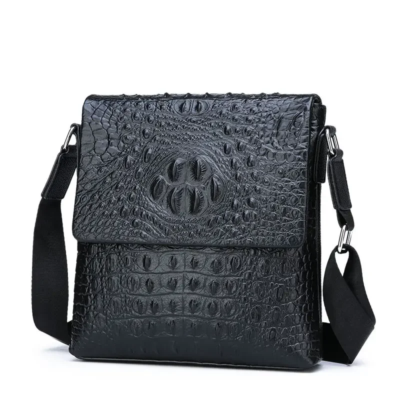 New Luxury Alligator Men's Handbags 100% Cow Genuine Leather Male Shoulder Bag Real Natural Leather Crossbody Bag Messenger Bags