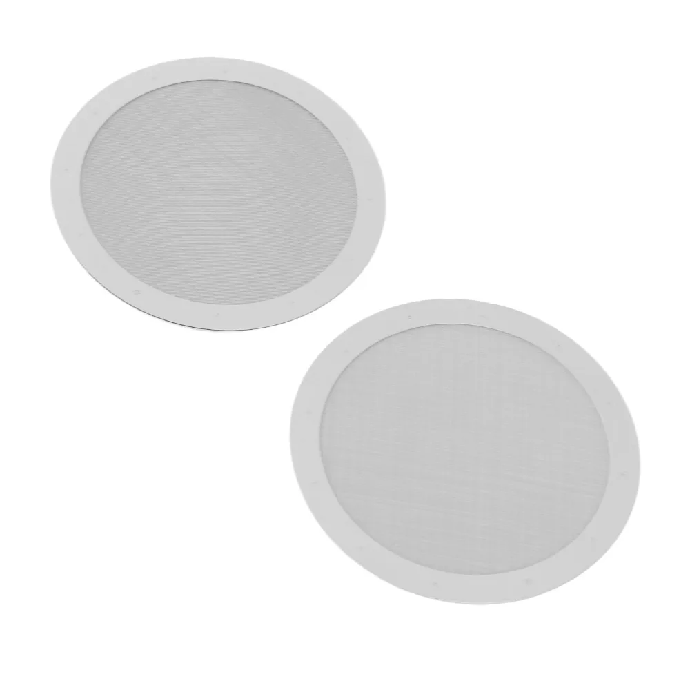 2pcs set 61MM Diameter Stainless Steel Coffee Filter Fine Mesh Silver Reusable Metal Filter No Paper Needed