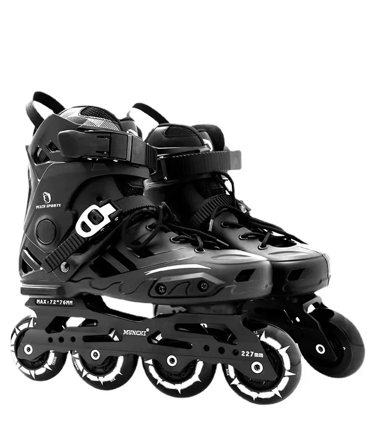 

Professional Inline Skates 4 wheels Roller Skates Shoes Adult Racing Speed Single Row Flat Inline Skating Sneakers