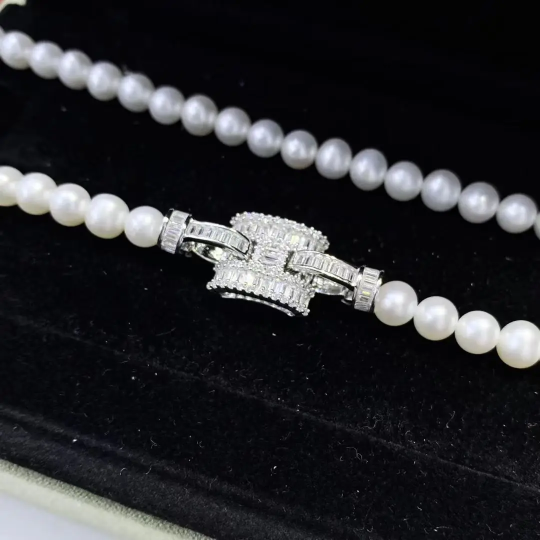 Wholesale DIY 925 Sterling Silver Pendant Necklace Bracelet Clasp Hook Accessories for 5-15mm Pearls 5pcs/lot