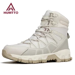 HUMTTO Winter Snow Women's Sneakers Leather Hiking Shoes Keep Warm Boots Woman 2024 Trainers Outdoor Women Casual Trekking Boots