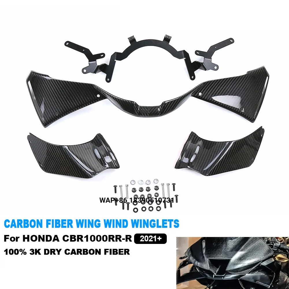

Carbon Fiber Motorcycle Fairing Air Deflector Aerodynamic Spoiler Winglets for CBR1000RR-R 2021-2026