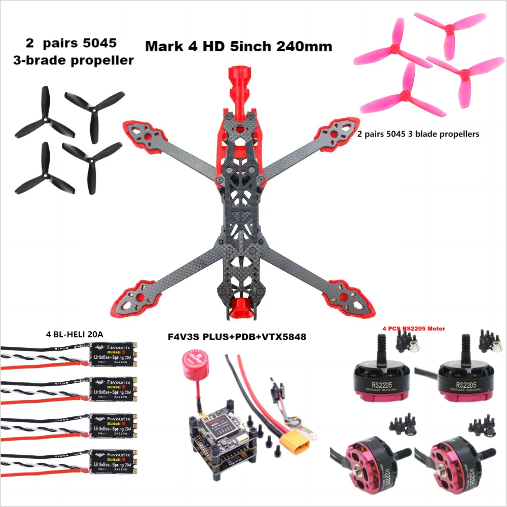 F4V3S PLUS MARK4-HD مارك 4 HD 5 بوصة 240 مللي متر F4 V3 V3S FC وحدة تحكم في الطيران RC الطائرة بدون طيار FPV سباق كوادكوبتر Betaflight INAV