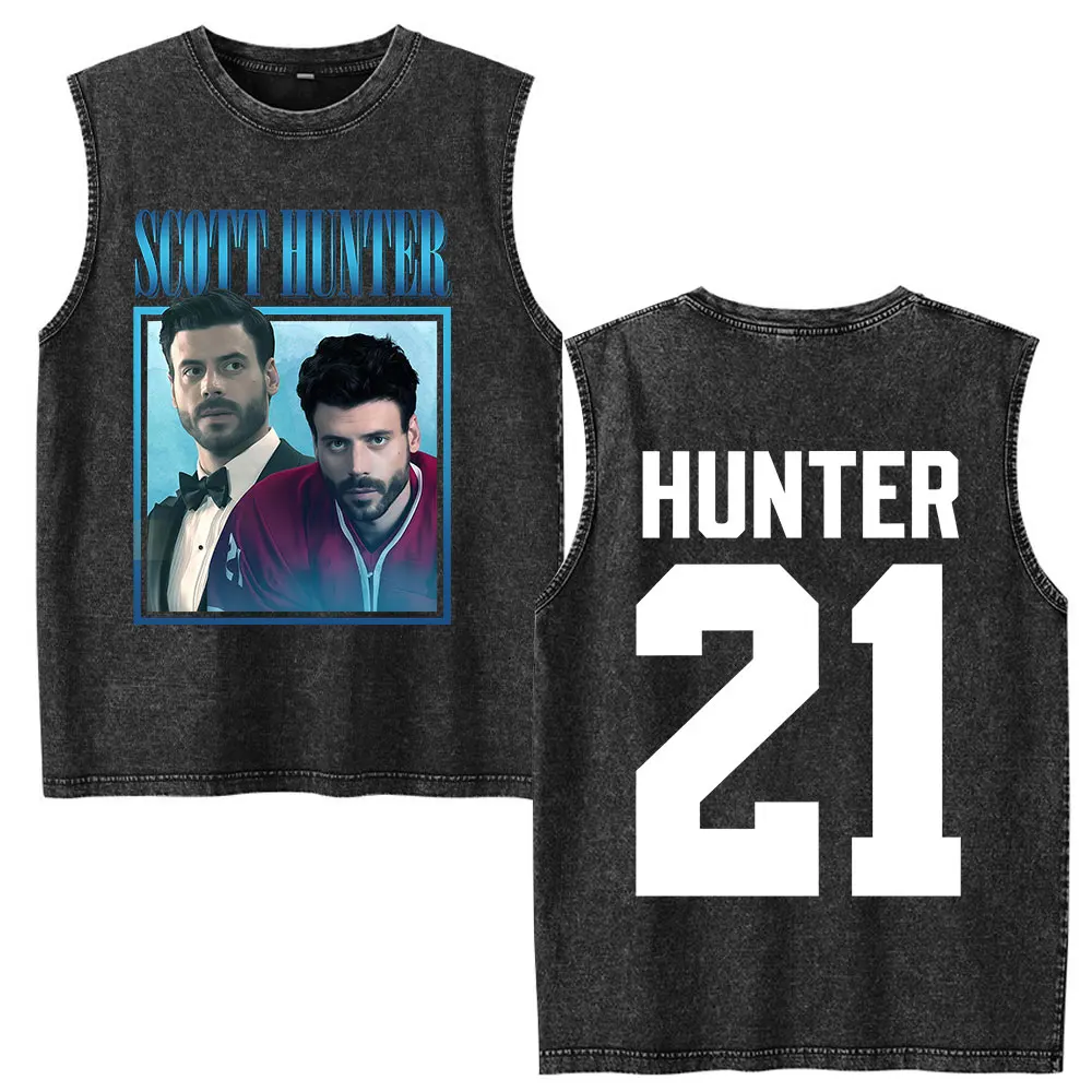 TV Series Heated Rivalry Scott Hunter 21 Washed Tank Tops T Shirt Men Women Clothing Harajuku Hip Hop Sleeveless Vest T-shirt