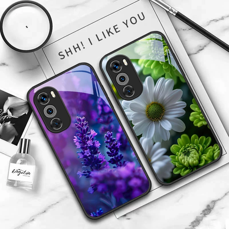 Picture 6: Purple tulip pattern For Motorola Moto G 14 22 24 34 35 45 54 55 75 84 85 Stylus Edge 30 40 Neo 50 Ultra Play glass phone case