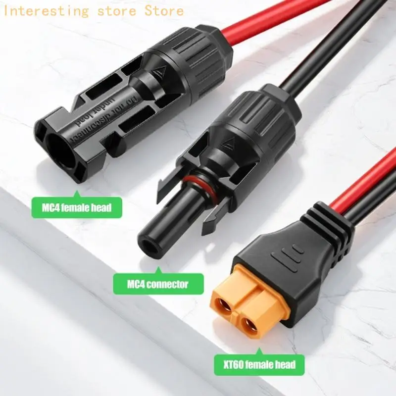 60 Female to Solar Connectors Power Adapter Cable for Solar Panel Controllers Wiring, 55KC