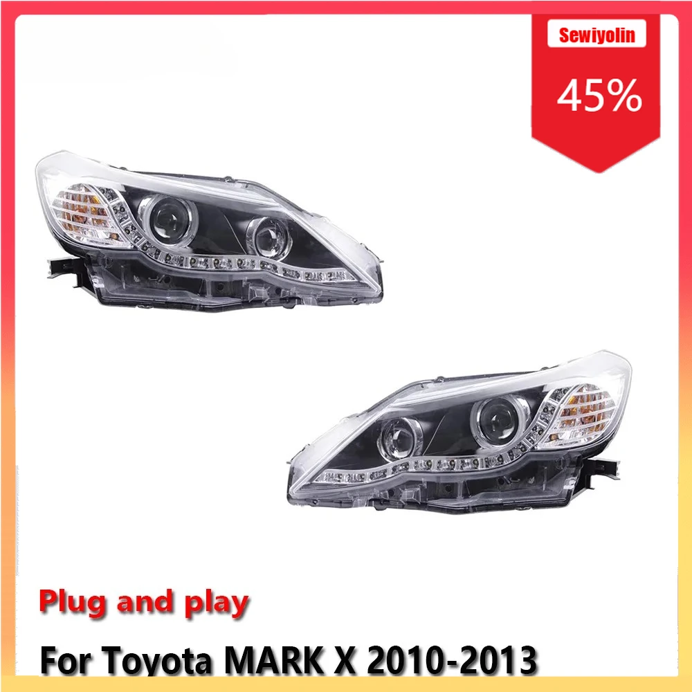 

Автомобильные светодиодные фары, автомобильные детали для Toyota MARK X 2010-2013, противотуманные фары DRL, стоп-сигнал поворота, Plug and Play