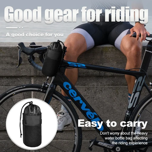 Imagen 2 del producto Bolsas para bicicleta, portabotellas, bolsa portabotellas de agua para ciclismo, hervidor aislado, bolsa para manillar de bicicleta de montaña y carretera, accesorios para ciclismo