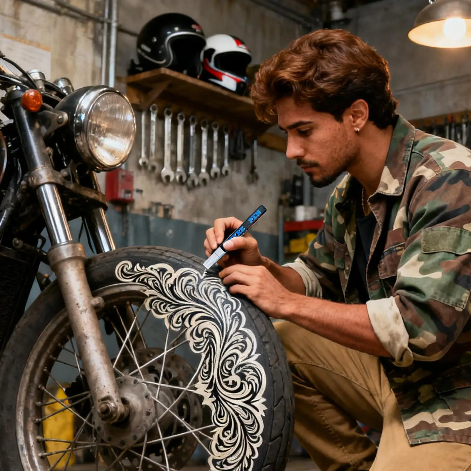 Tire Paint Pen Permanent Weatherproof Erasable Tyre Drawing Marker Car Wheels Tires Lettering Pen For Vehicle Motorcycle Bikes