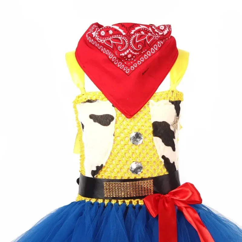 Girls Toys Cowboy Costumes Dresses Jessie Story Kids Cosplay Dress Halloween Party Birthday Prom Gown Dress Frocks Girl Clothing