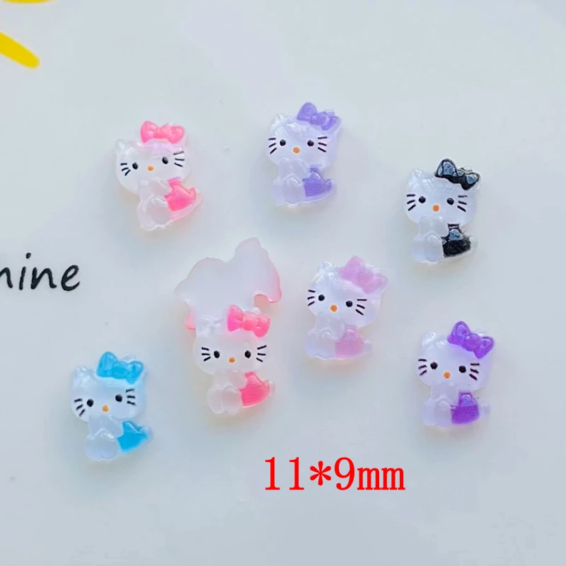 50 Pcs New Cute Mini 9*11mm Resin Little Cat Series Flatback Ornament Jewelry Making Manicure Hairwear Accessories