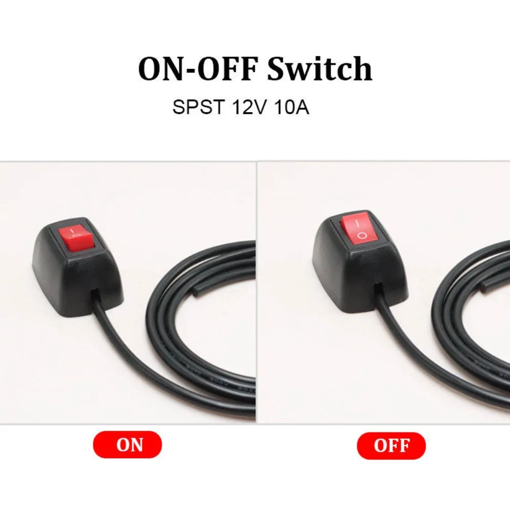 Toggle Switch Paste Type Universal Car Switch with Cable 60cm DC 12V for Fog Ring Drive Lights DRL LED Light Bar Mini Button view 6