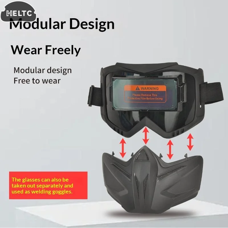 Anti-splashing Auto Darkening Welding Helmet True Color Dimming Electric Welding Mask Full Face Protective Weld Work Protective