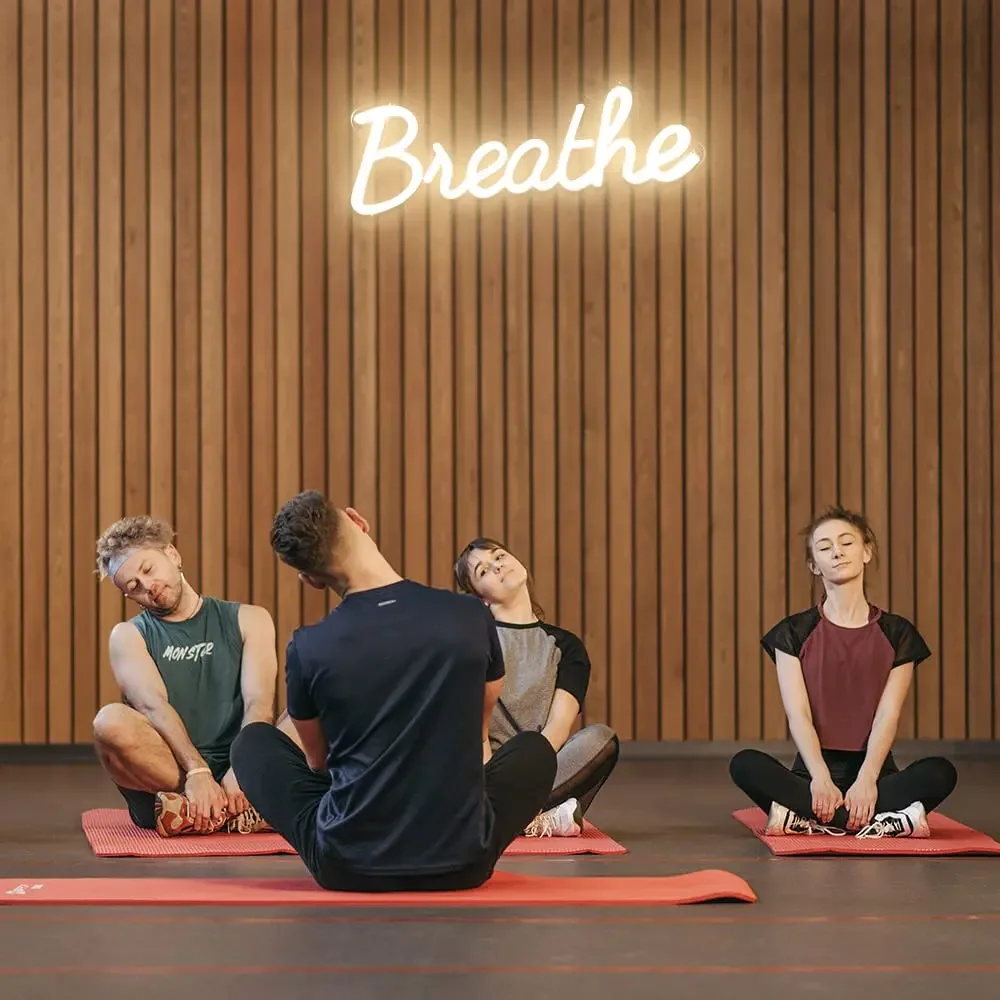 Breathe Neon Sign for Wall Decor Breathe Signs Dimmer Switch for Home, Yoga Studio Bedroom Readingroom, Lounge Wall Decoration