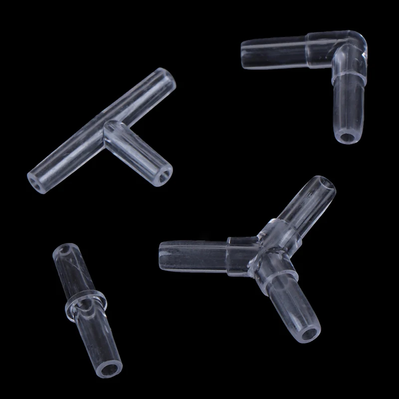 10pcs/lot I L T Y Type Hose Equal Tee Transparent Acrylic Water Pipe Connectors Aquarium Accessories