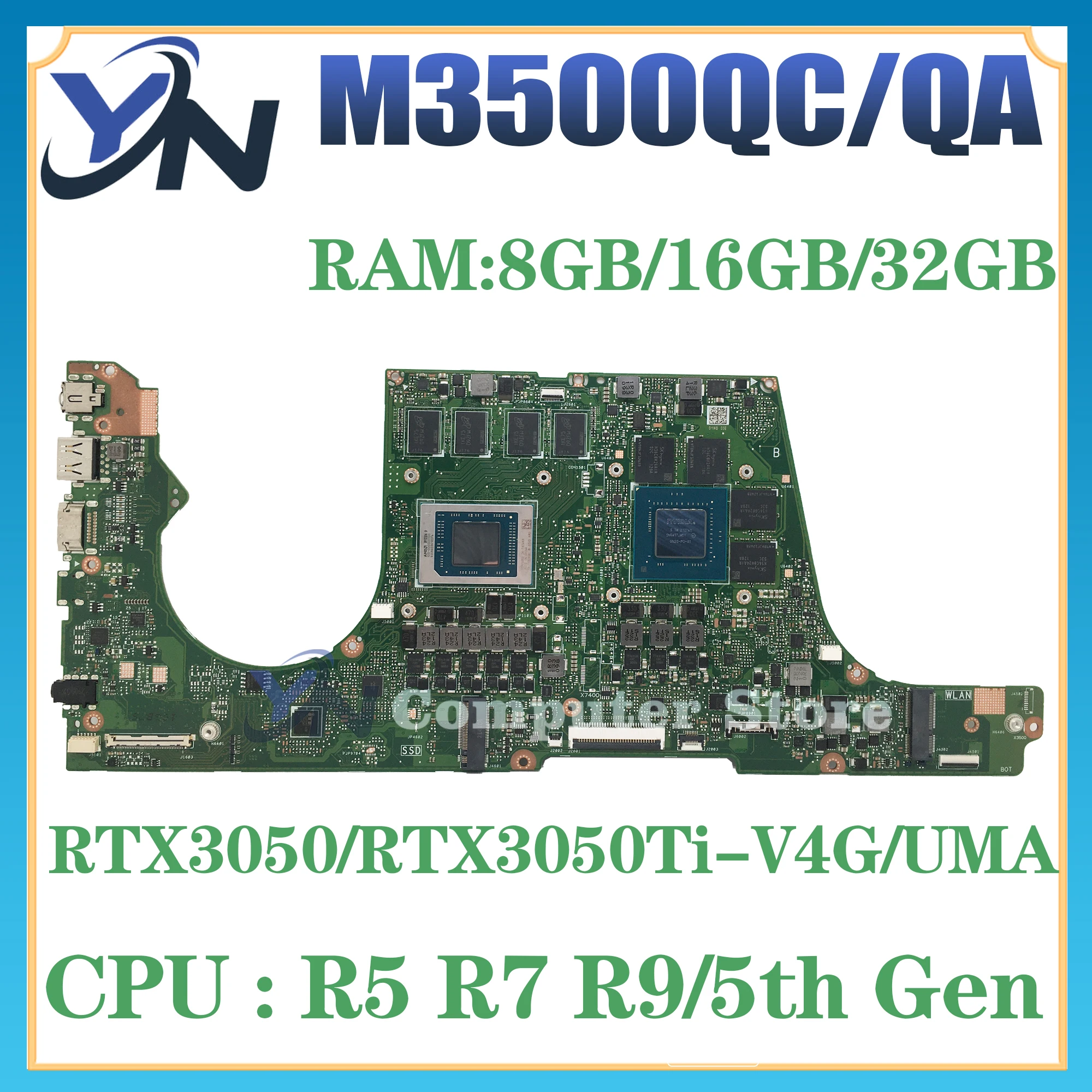 

Mainboard M3500QC M3500QA M3500Q D3500Q M7600QE M7400QC M7600QC M7600QA M7600Q M3401QA M3401QC Laptop Motherboard