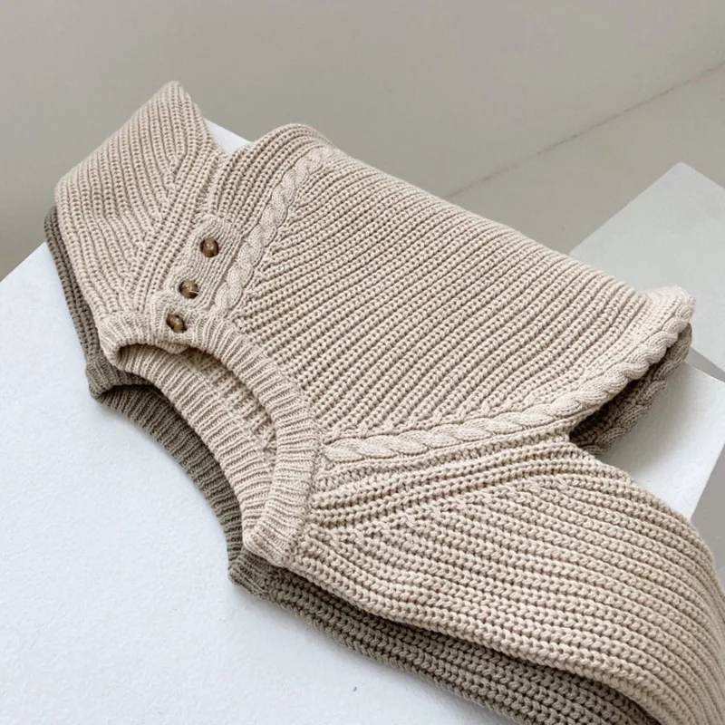 2024 Korea Baby Autumn Sweaters Infant Long Sleeve Knitted Bodysuit Boys Girls Knitwear Rompers Newborn Knit Jumper Clothes