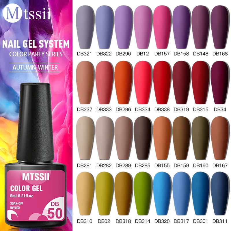 Mtssii-Verniz Gel Semi Permanente, Vernizes UV LED, Base e Top Coat, Manicure Art, 78 Color