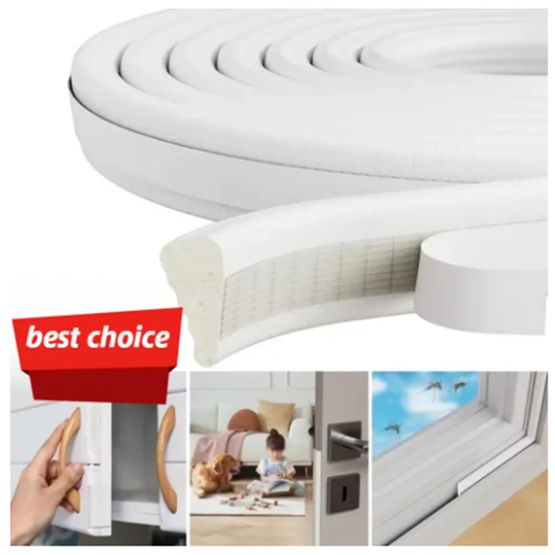 3/6M High Density Door And Window Self-adhesive Sealing Strip Wedge Sealing Strip Door Seam Filler Acoustic Foam Tape Sealing