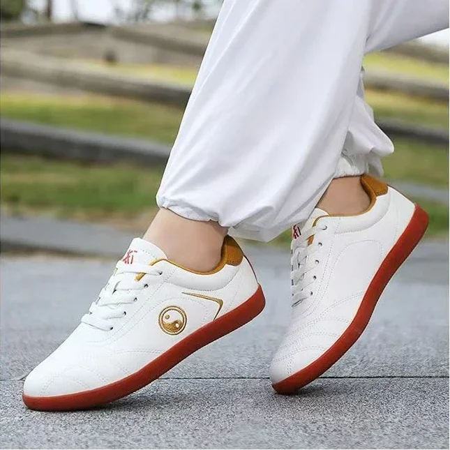 New Unisex Tai Chi Shoes, Low-Top First-Layer Cowhide, Men's Martial Arts Shoes, Trendy Sports And Casual Sneakers