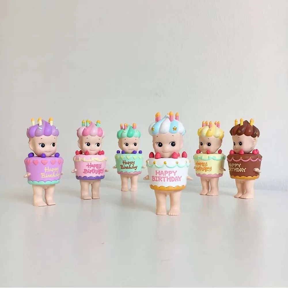 سوني الملاك كعكة عيد ميلاد سلسلة صندوق غامض Kawaii مفاجأة صندوق شخصيات كرتونية الحلي الكرتون نموذج دمية لعبة الهدايا