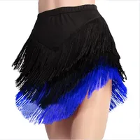 Latin Dance Skirt for Womens Competition Practice Dancewear Adult Three-layer Tassel Irregular Short Skirts Modern Dance Costume
