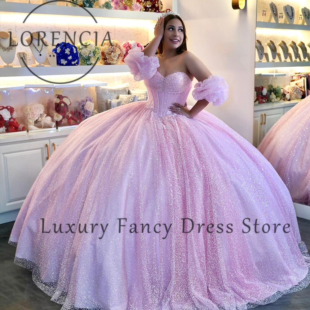 

Princess Sweetheart Quinceanera Dresses for Girl Corset Birthday Party Glitter Ball Gowns Customized vestidos de 15 años 2025