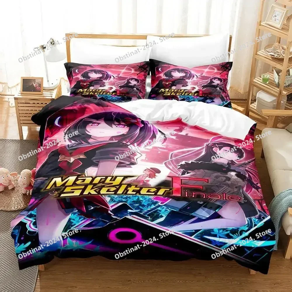 Mary Skelter Finale 3D Printing Comforter Bedding Set,Duvet Cover Bed Set Quilt Cover Pillowcase,King Queen Size Bedding Set Kid