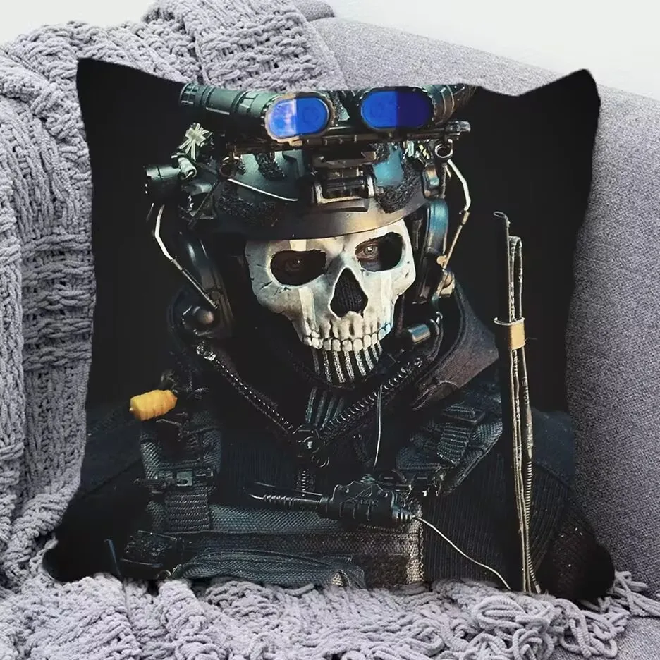وسادة رمي Call of Duty"، وسادة محيطية على شكل رسوم متحركة أنيمي، سرير إبداعي مخصص على الوجهين للنوم Ghost Koning Keegan Krueger